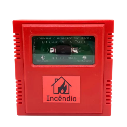 Acionador Manual Sem Fio da Central de Alarme de Incêndio Wireless, com botão de emergência destacado.