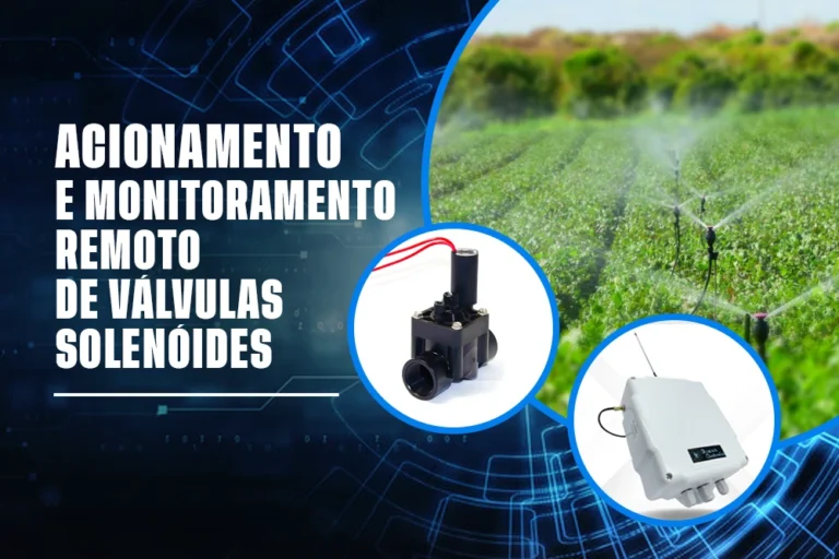 Operador utilizando uma mesa de controle para o controle de válvulas de irrigação sem fio em uma grande propriedade agrícola.